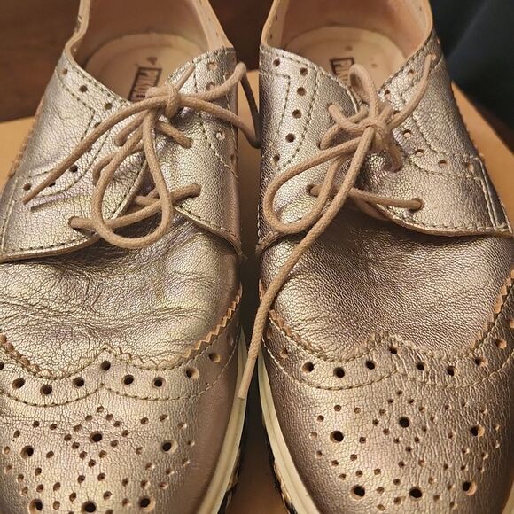 Pikolinos Women's Gold Lace-Up Shoes w/ Woven Rattan Soles Base Size 37 US 7 - Picture 6 of 10